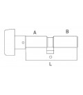 520B CILINDRO TESA LLAVE SERRETA POMO LEVA CORTA